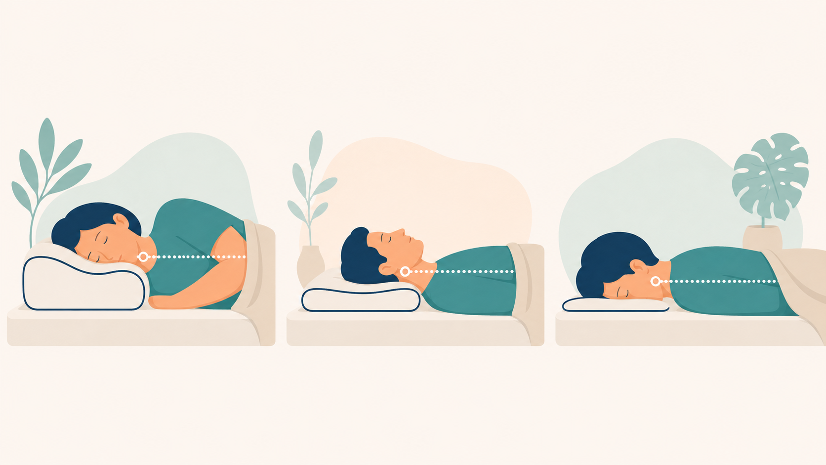 Correct pillow height for side, back and stomach sleepers