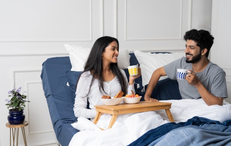 Comfortable bed with supportive cushions