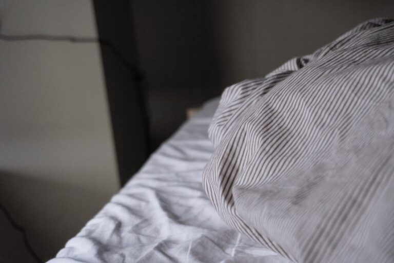 Striped pillow textile close up