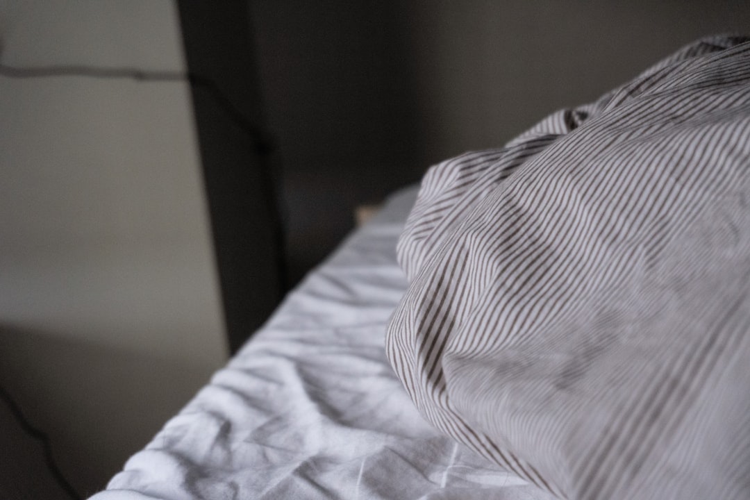 Striped pillow textile close up